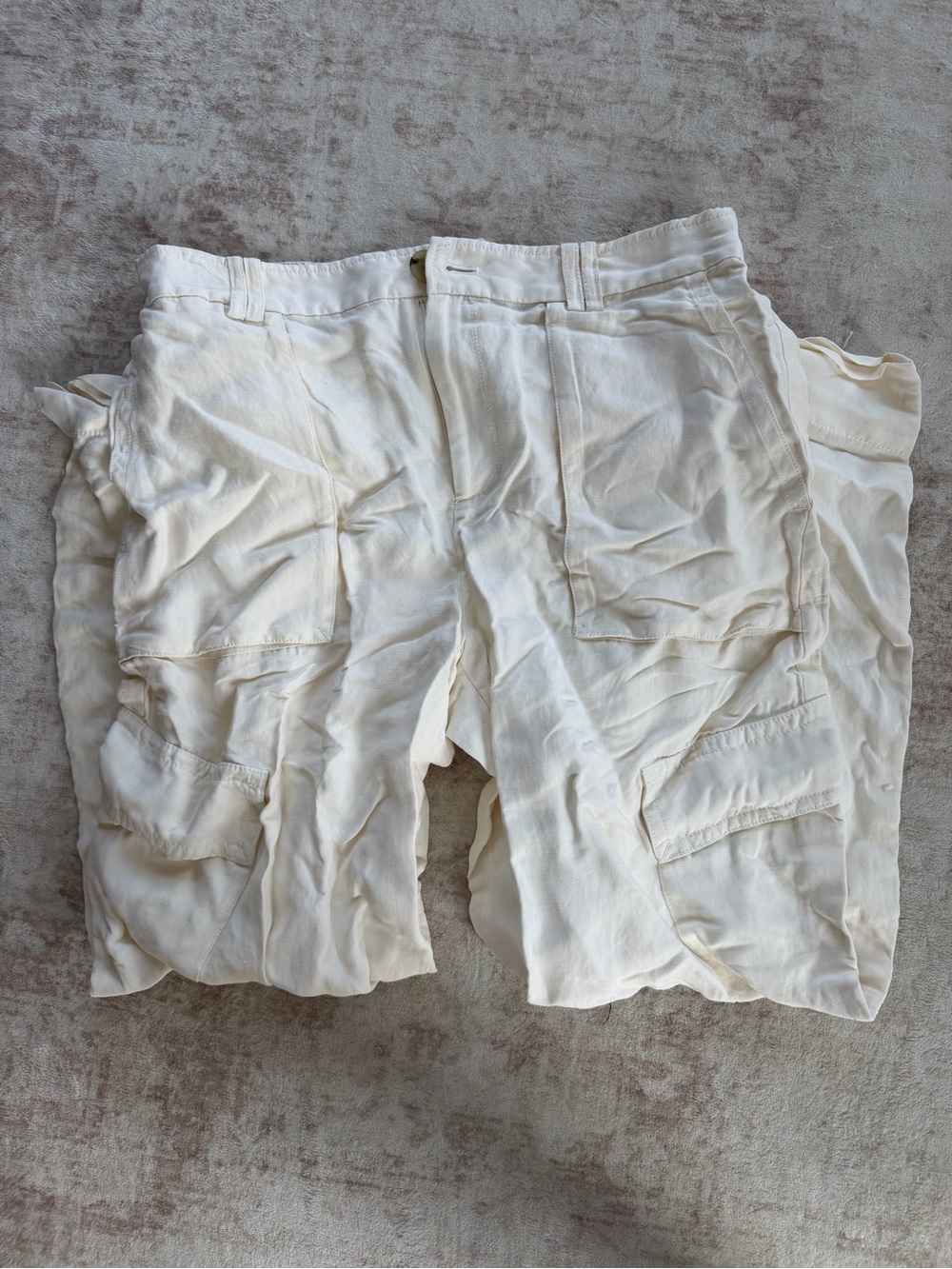 Vince Ivory Bone Wide-Leg Cargo Pants - Picture 5 of 8